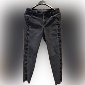 Lane Bryant Super Stretch Ankle Lace-Up jeans in a charcoal shade, size 14, EUC